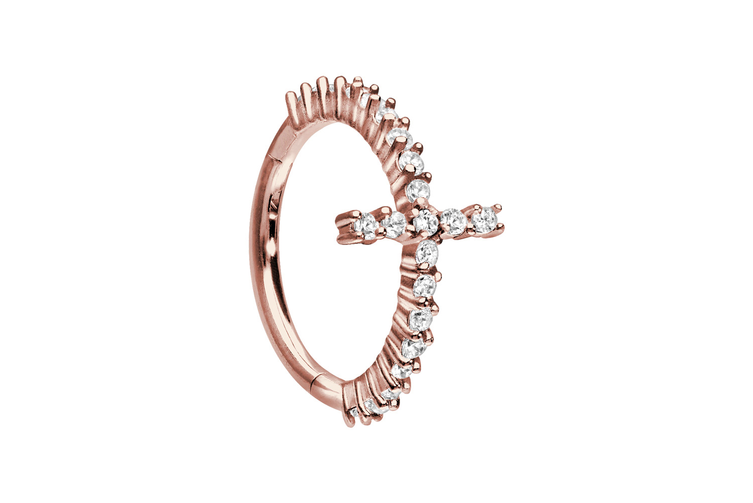 Chirurgenstahl Segmentring Clicker Piercing KRISTALLKREUZ ++SALE++